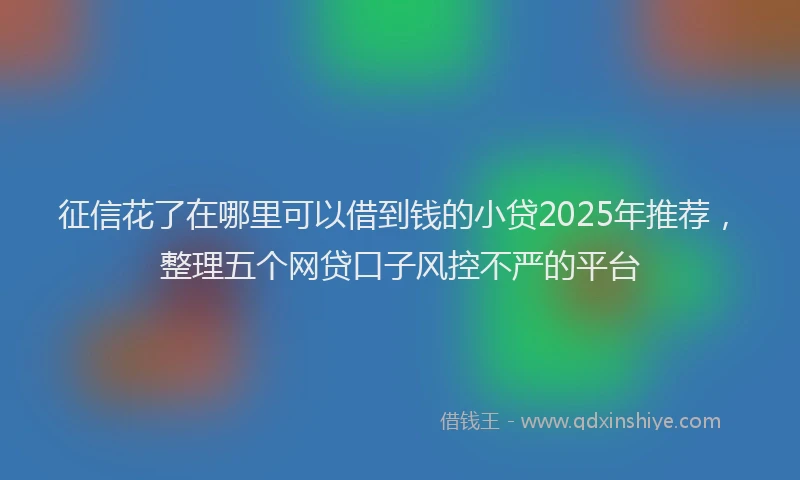 征信花了在哪里可以借到钱的小贷2025年推荐，整理五个网贷口子风控不严的平台