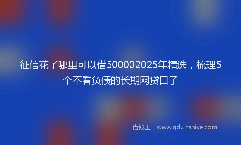 征信花了哪里可以借500002025年精选，梳理5个不看负债的长期网贷口子