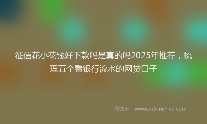 征信花小花钱好下款吗是真的吗2025年推荐，梳理五个看银行流水的网贷口子