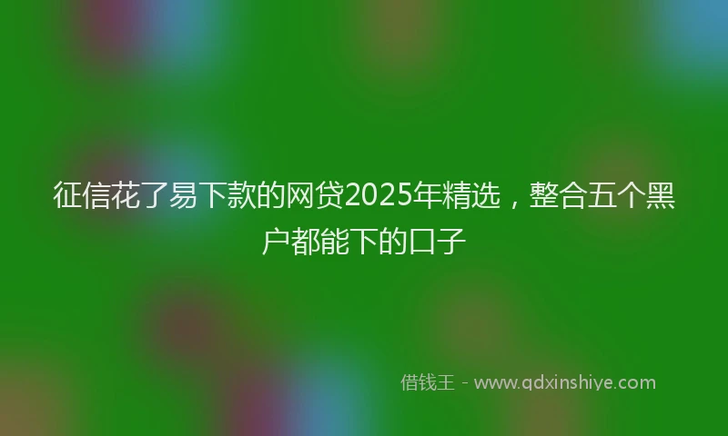 征信花了易下款的网贷2025年精选，整合五个黑户都能下的口子