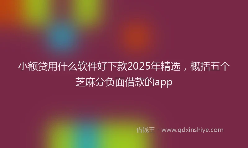 小额贷用什么软件好下款2025年精选，概括五个芝麻分负面借款的app