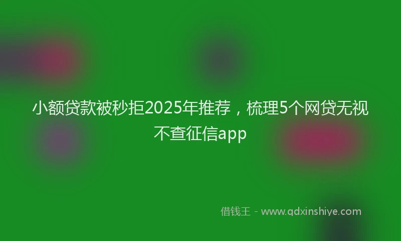 小额贷款被秒拒2025年推荐，梳理5个网贷无视不查征信app