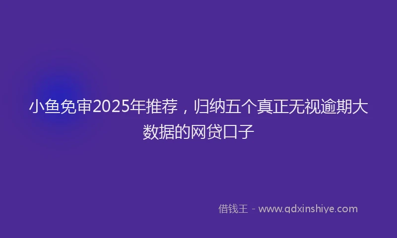 小鱼免审2025年推荐，归纳五个真正无视逾期大数据的网贷口子