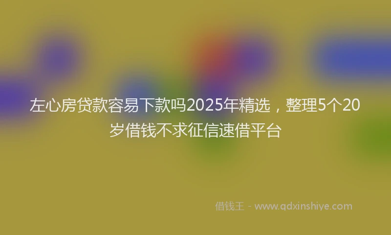 左心房贷款容易下款吗2025年精选，整理5个20岁借钱不求征信速借平台