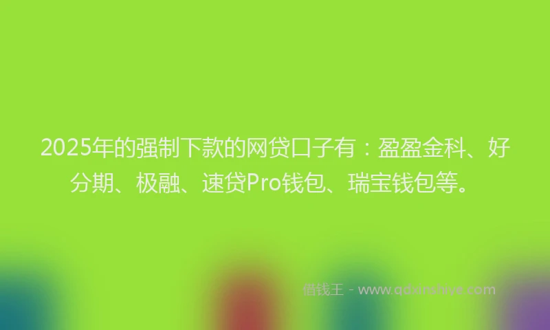 2025年的强制下款的网贷口子有：盈盈金科、好分期、极融、速贷Pro钱包、瑞宝钱包等。