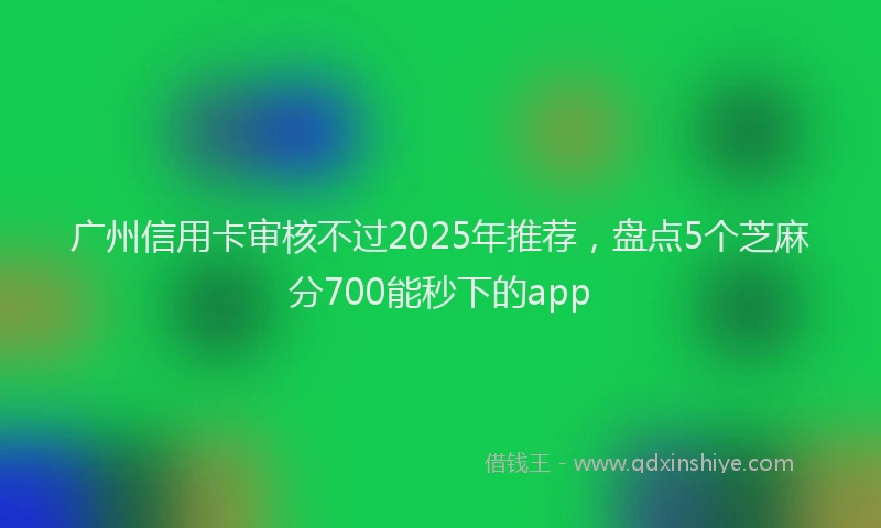 广州信用卡审核不过2025年推荐，盘点5个芝麻分700能秒下的app