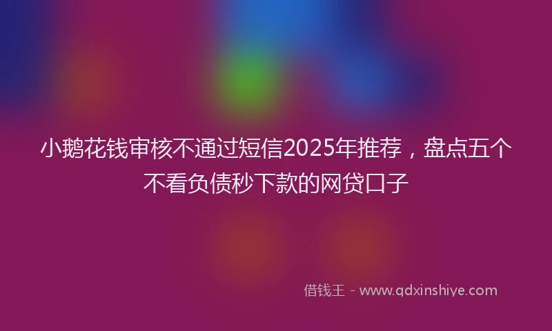 小鹅花钱审核不通过短信2025年推荐，盘点五个不看负债秒下款的网贷口子