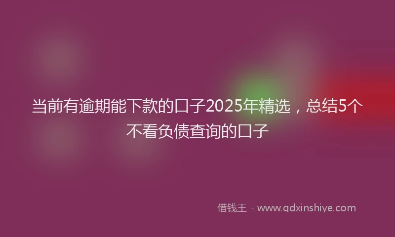 当前有逾期能下款的口子2025年精选，总结5个不看负债查询的口子