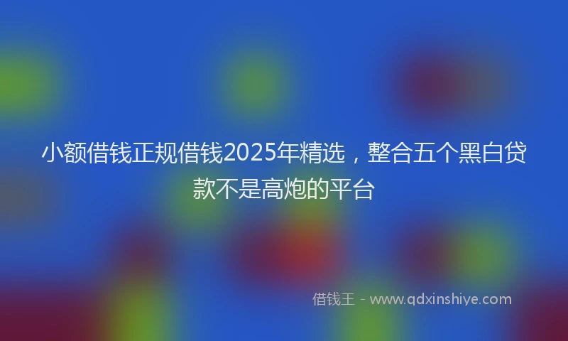 小额借钱正规借钱2025年精选，整合五个黑白贷款不是高炮的平台
