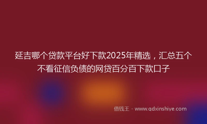 延吉哪个贷款平台好下款2025年精选，汇总五个不看征信负债的网贷百分百下款口子