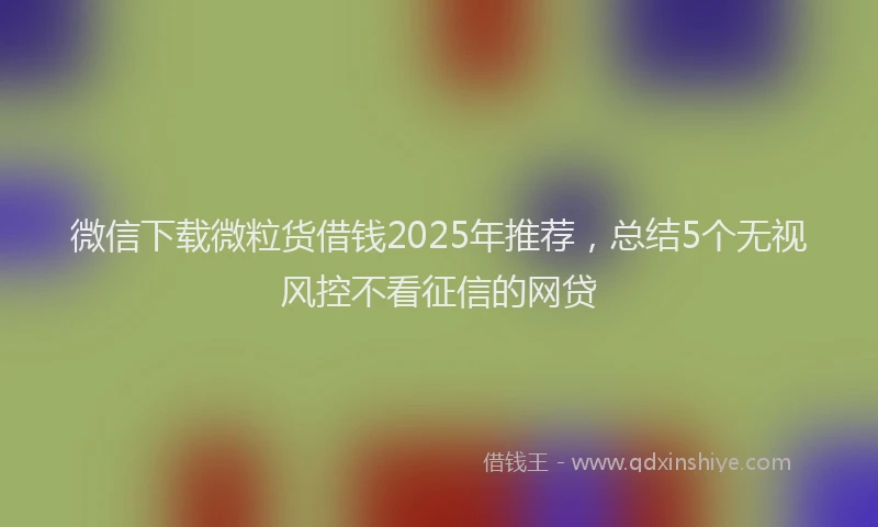微信下载微粒货借钱2025年推荐，总结5个无视风控不看征信的网贷