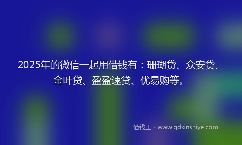 2025年的微信一起用借钱有：珊瑚贷、众安贷、金叶贷、盈盈速贷、优易购等。