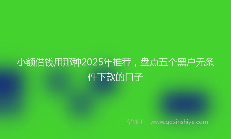 小额借钱用那种2025年推荐，盘点五个黑户无条件下款的口子