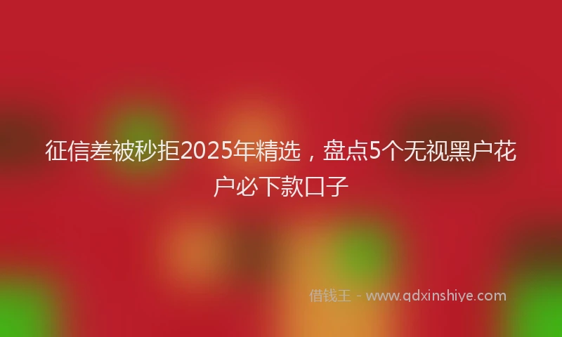 征信差被秒拒2025年精选，盘点5个无视黑户花户必下款口子
