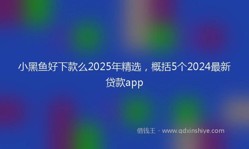 小黑鱼好下款么2025年精选，概括5个2024最新贷款app