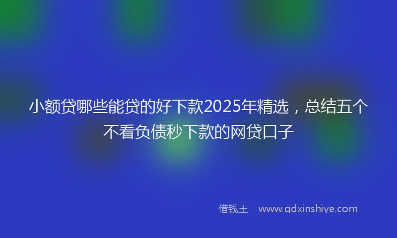 小额贷哪些能贷的好下款2025年精选，总结五个不看负债秒下款的网贷口子