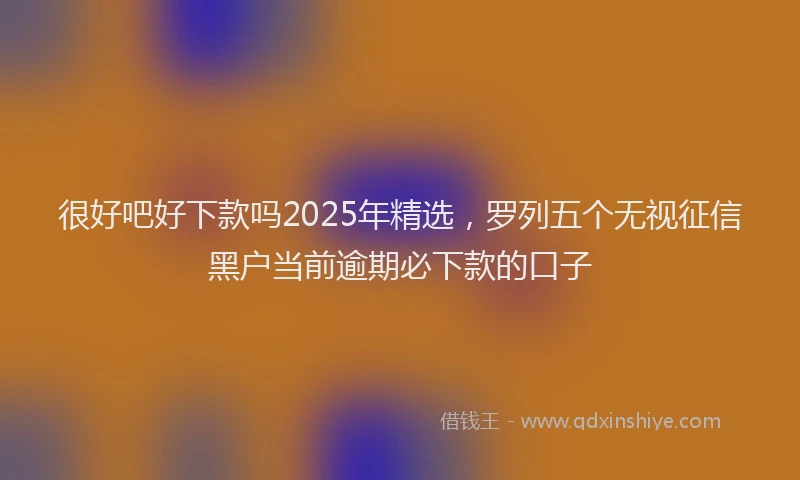很好吧好下款吗2025年精选，罗列五个无视征信黑户当前逾期必下款的口子