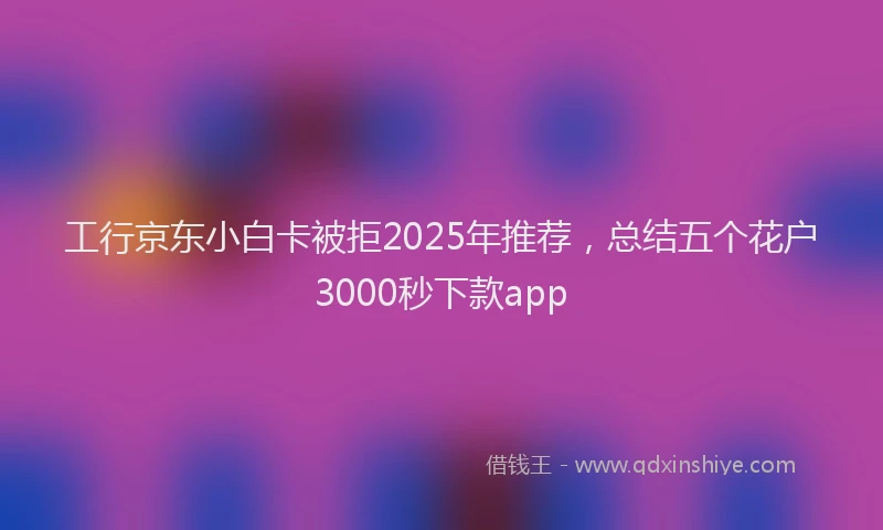 工行京东小白卡被拒2025年推荐，总结五个花户3000秒下款app