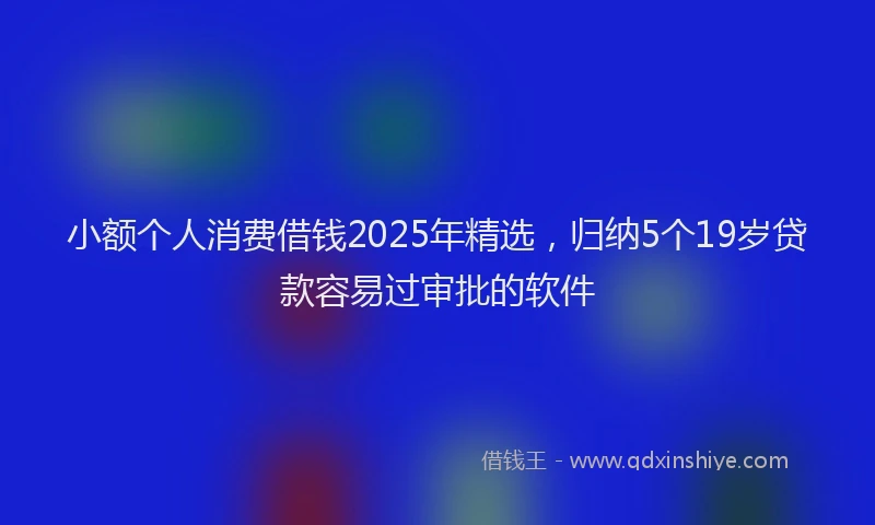 小额个人消费借钱2025年精选，归纳5个19岁贷款容易过审批的软件
