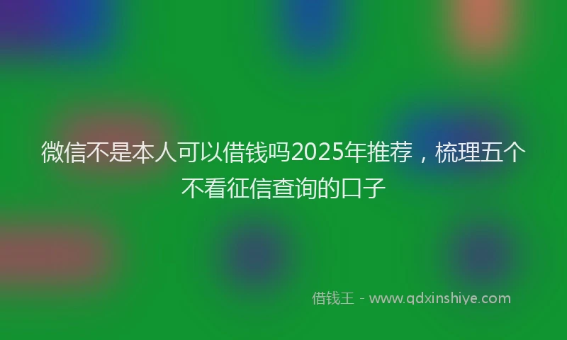 微信不是本人可以借钱吗2025年推荐，梳理五个不看征信查询的口子