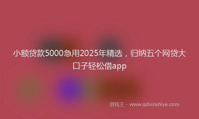 小额贷款5000急用2025年精选，归纳五个网贷大口子轻松借app