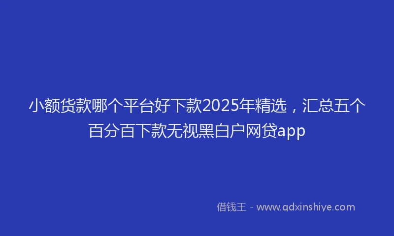 小额货款哪个平台好下款2025年精选，汇总五个百分百下款无视黑白户网贷app