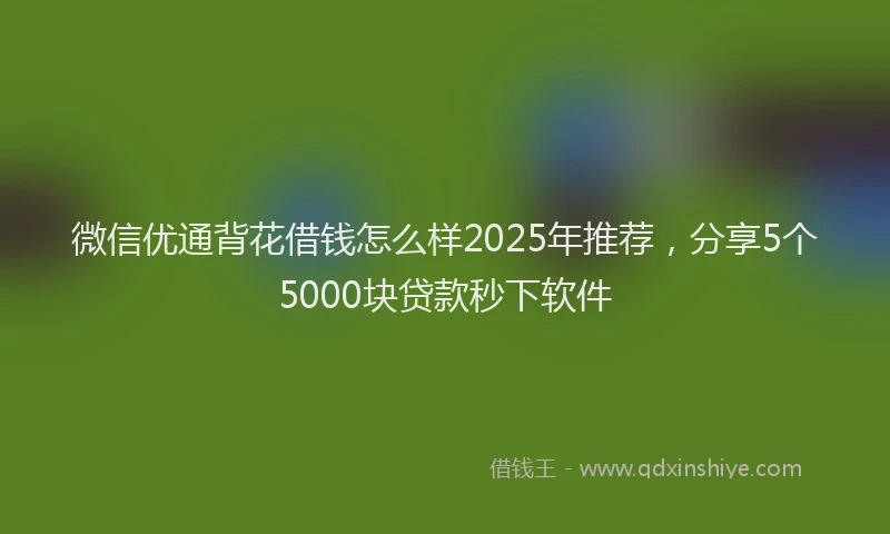 微信优通背花借钱怎么样2025年推荐，分享5个5000块贷款秒下软件