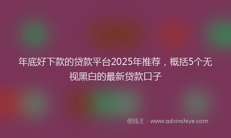 年底好下款的贷款平台2025年推荐，概括5个无视黑白的最新贷款口子