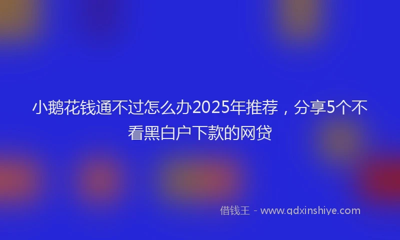 小鹅花钱通不过怎么办2025年推荐，分享5个不看黑白户下款的网贷
