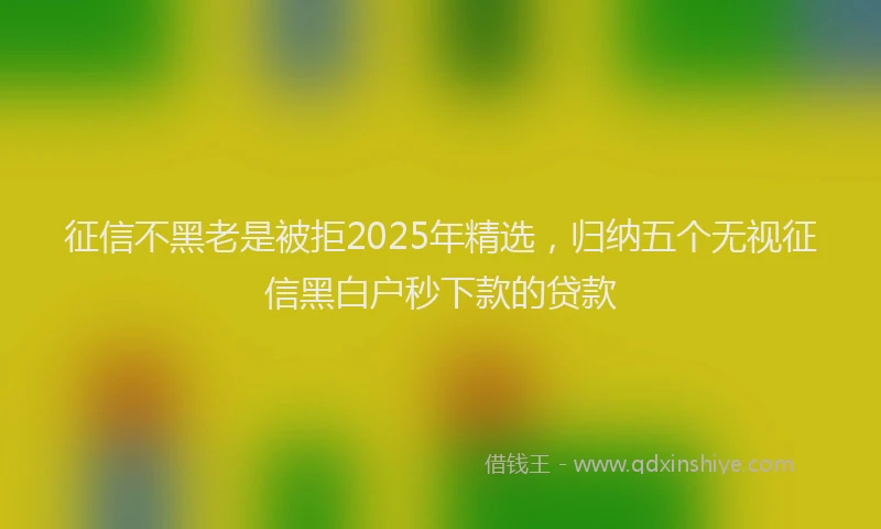 征信不黑老是被拒2025年精选，归纳五个无视征信黑白户秒下款的贷款