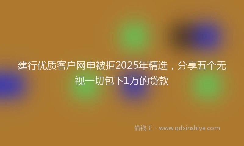 建行优质客户网申被拒2025年精选，分享五个无视一切包下1万的贷款