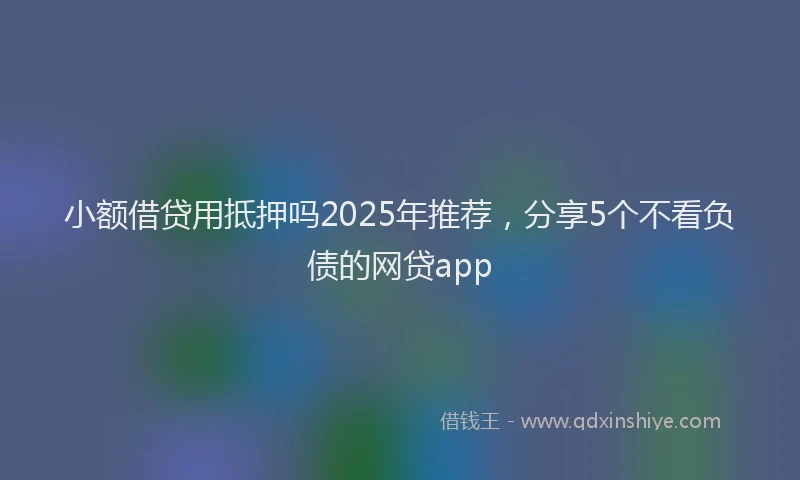 小额借贷用抵押吗2025年推荐，分享5个不看负债的网贷app