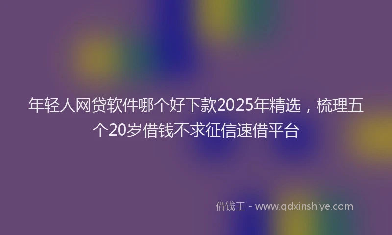 年轻人网贷软件哪个好下款2025年精选，梳理五个20岁借钱不求征信速借平台