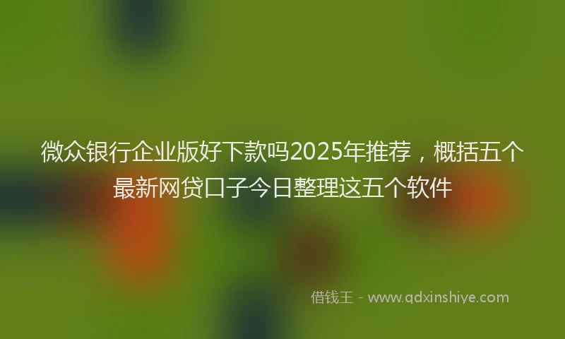 微众银行企业版好下款吗2025年推荐，概括五个最新网贷口子今日整理这五个软件