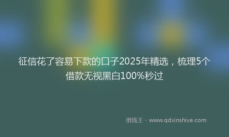 征信花了容易下款的口子2025年精选，梳理5个借款无视黑白100%秒过