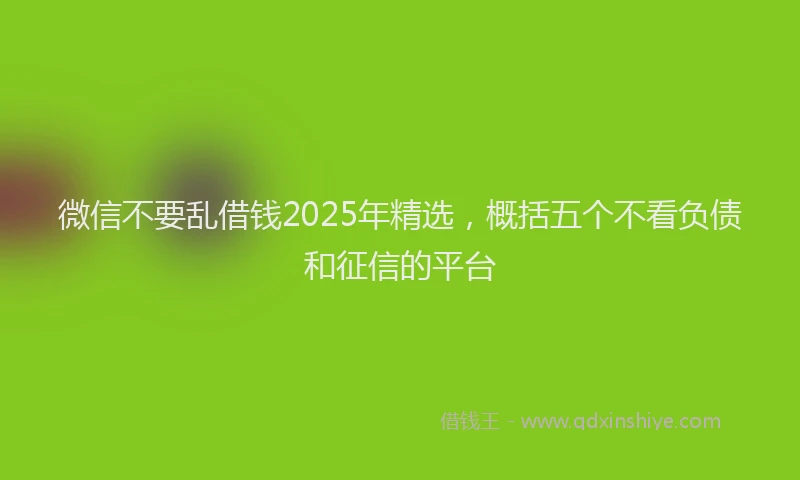 微信不要乱借钱2025年精选，概括五个不看负债和征信的平台