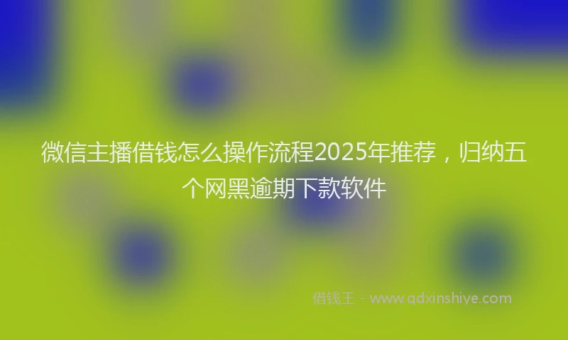 微信主播借钱怎么操作流程2025年推荐，归纳五个网黑逾期下款软件