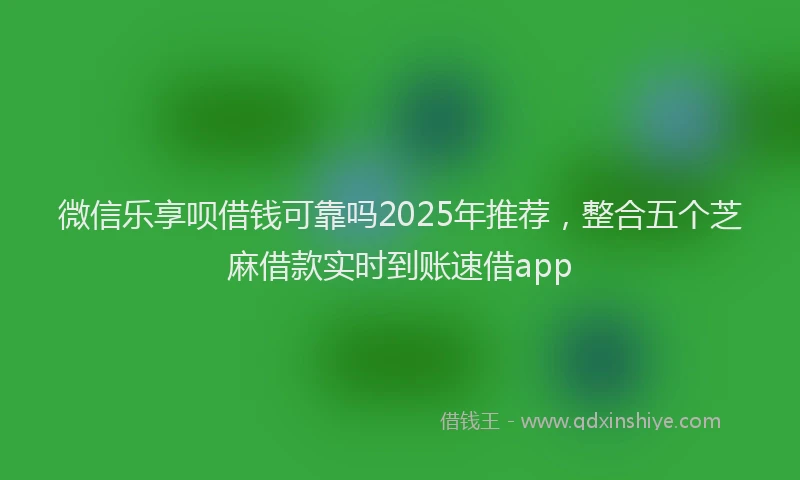 微信乐享呗借钱可靠吗2025年推荐，整合五个芝麻借款实时到账速借app