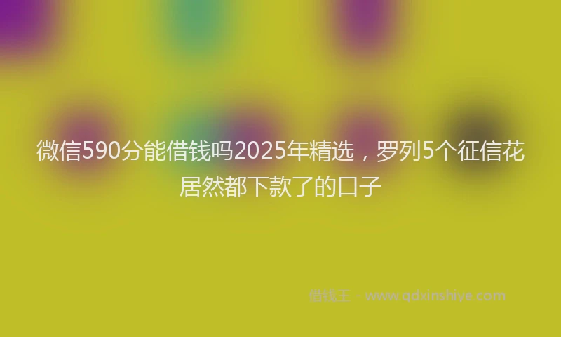 微信590分能借钱吗2025年精选，罗列5个征信花居然都下款了的口子