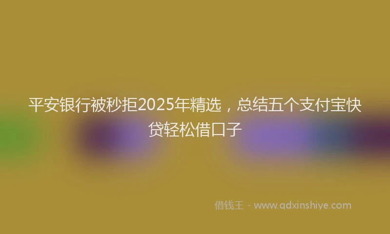 平安银行被秒拒2025年精选，总结五个支付宝快贷轻松借口子