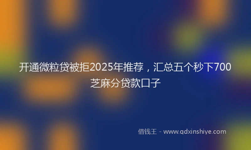 开通微粒贷被拒2025年推荐，汇总五个秒下700芝麻分贷款口子