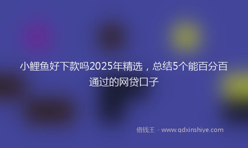 小鲤鱼好下款吗2025年精选，总结5个能百分百通过的网贷口子
