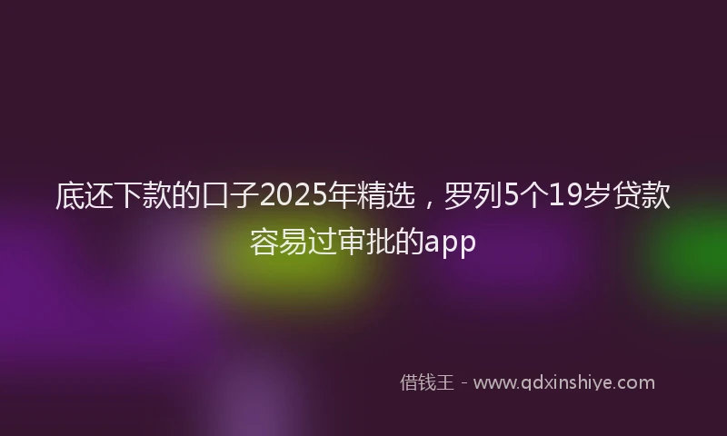 底还下款的口子2025年精选，罗列5个19岁贷款容易过审批的app