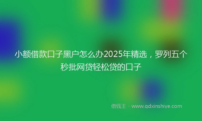 小额借款口子黑户怎么办2025年精选，罗列五个秒批网贷轻松贷的口子