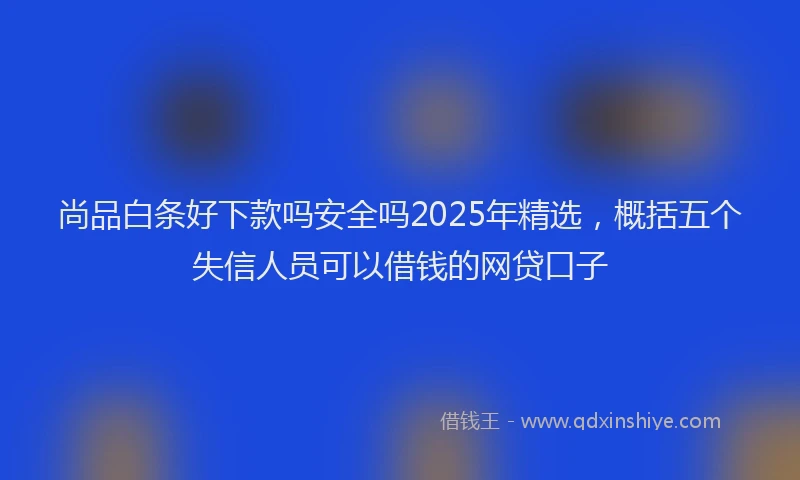 尚品白条好下款吗安全吗2025年精选，概括五个失信人员可以借钱的网贷口子