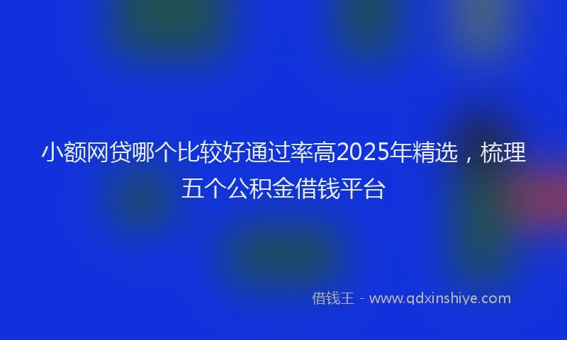 小额网贷哪个比较好通过率高2025年精选，梳理五个公积金借钱平台