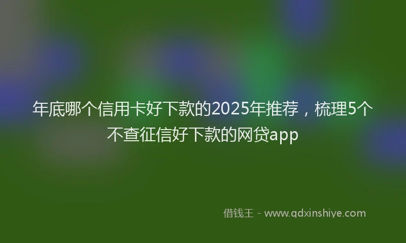 年底哪个信用卡好下款的2025年推荐，梳理5个不查征信好下款的网贷app