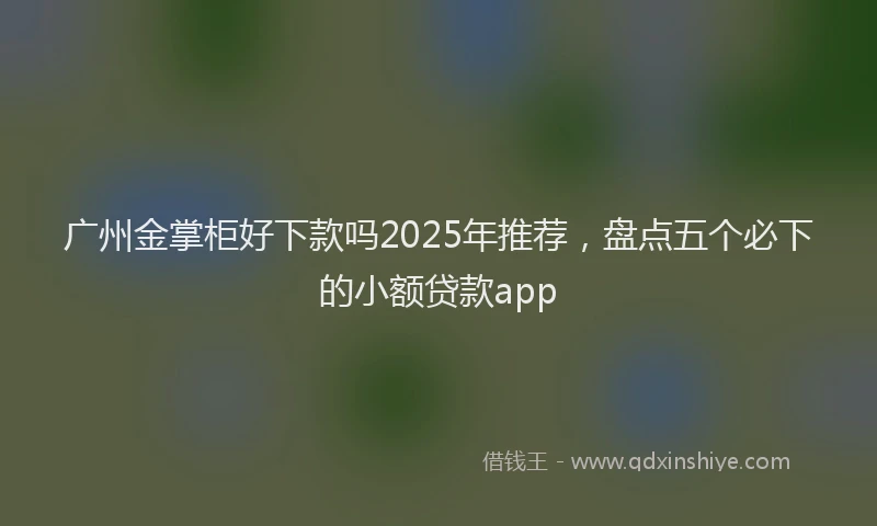 广州金掌柜好下款吗2025年推荐，盘点五个必下的小额贷款app