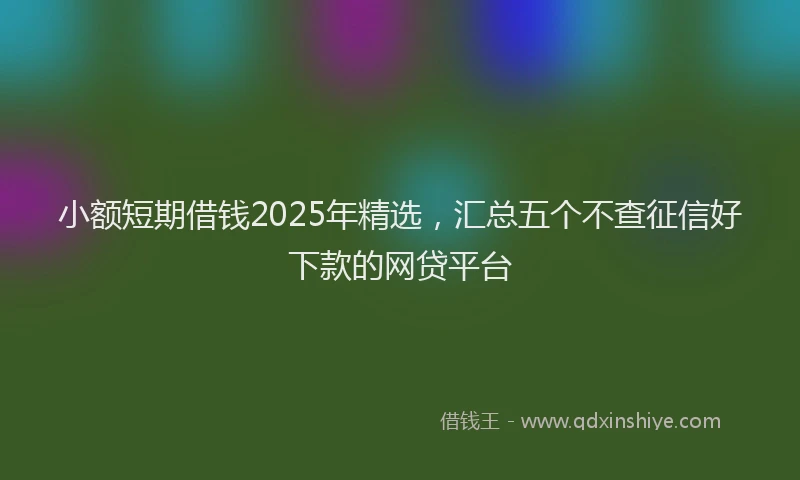 小额短期借钱2025年精选，汇总五个不查征信好下款的网贷平台