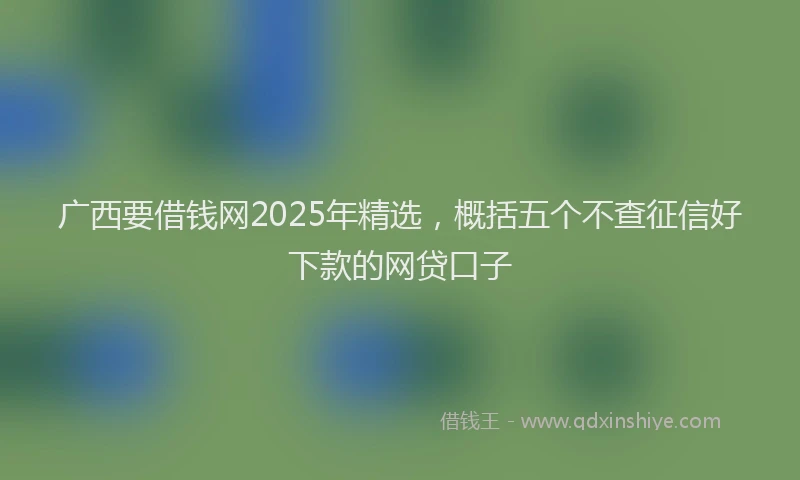 广西要借钱网2025年精选，概括五个不查征信好下款的网贷口子